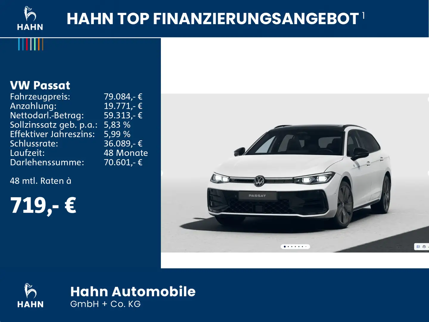 Volkswagen Passat Variant Passat R-Line 2,0TSI 4M 195kW PANO H&K AHK STDHZ Weiß - 2