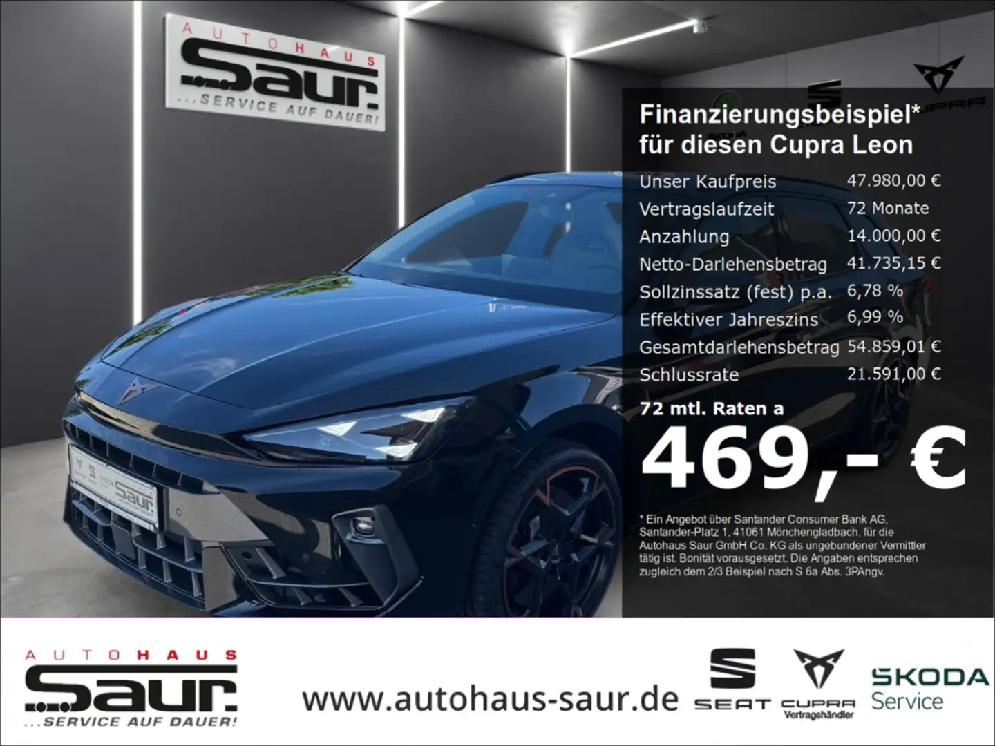 CUPRA Leon Sportstourer VZ 2.0 TSI 4Drive DSG AHK MATRIX LED Schwarz - 2
