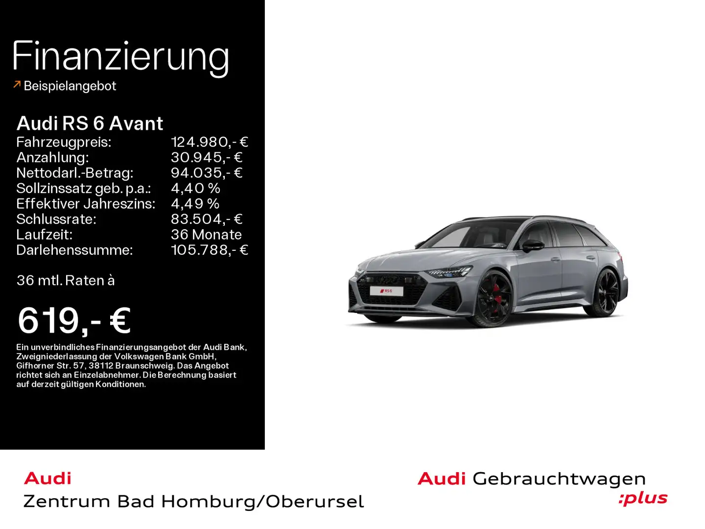 Audi RS6 quattro*Navi*Matrix*Alu*B&O*HUD*AHK*P Grau - 1