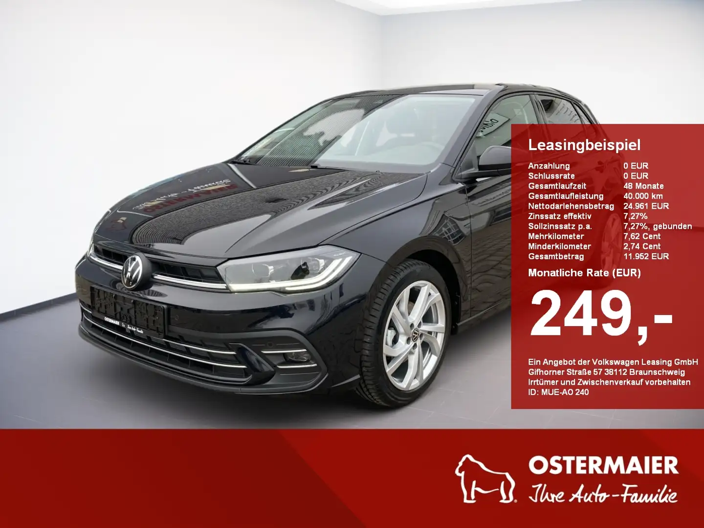 Volkswagen Polo STYLE 1.0TSI 116PS DSG NAVI.IQ.LIGHT.ACC.KAMERA.17 Schwarz - 1