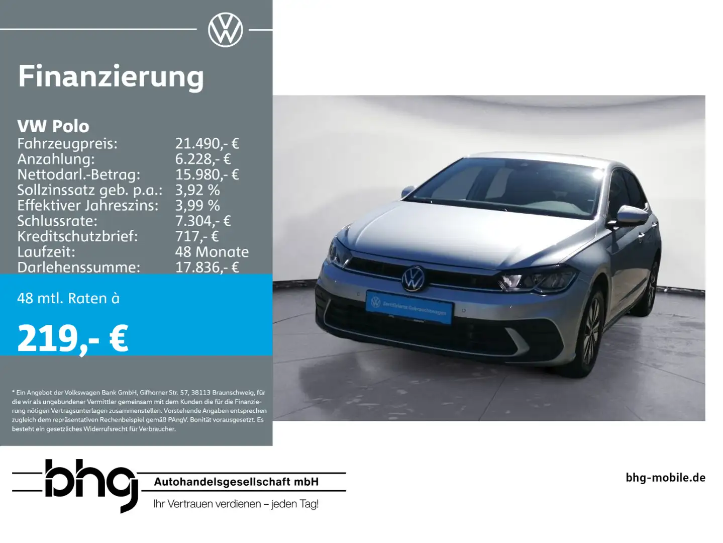 Volkswagen Polo 1.0 TSI Move DSG #AHK #Kamera #Navi #IQ.Dri Silber - 1