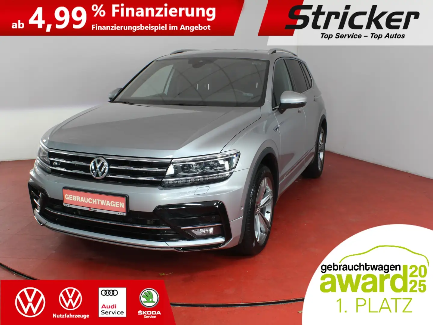 Volkswagen Tiguan Allspace R-Line 2.0 TDI DSG 356,-ohne Anzahlung 4M AHK Nav Silber - 1