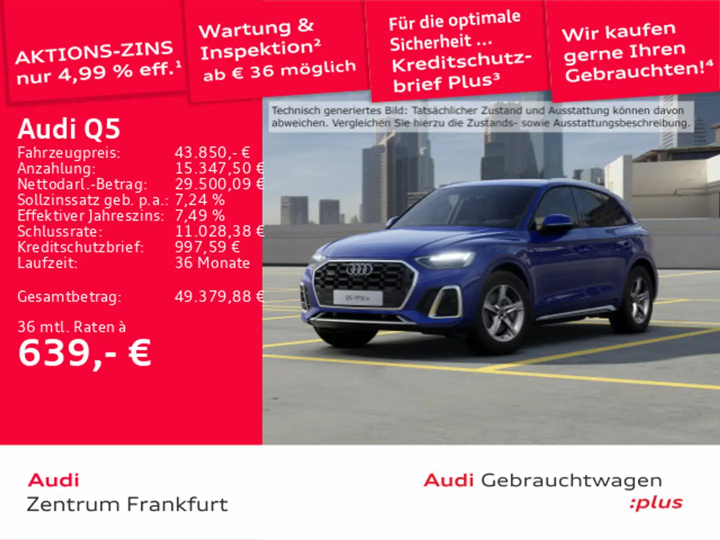 Audi Q5 55 TFSI e quattro S tronic S line LED Luft AH Blau - 1
