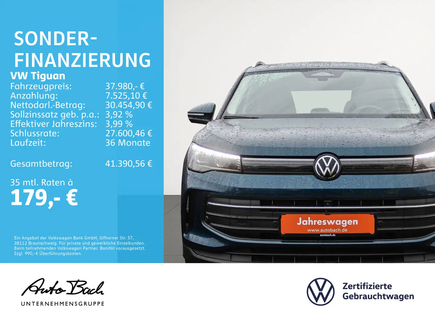 Volkswagen Tiguan 2.0 TDI Life DSG Navi LED ACC EPH DAB AHK Blauw - 2