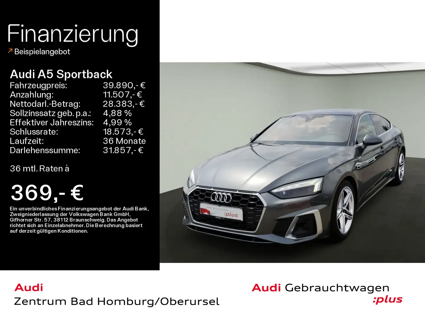 Audi A5 40 TDI S line*Navi*Matrix*Alu*PDC*V Grau - 1