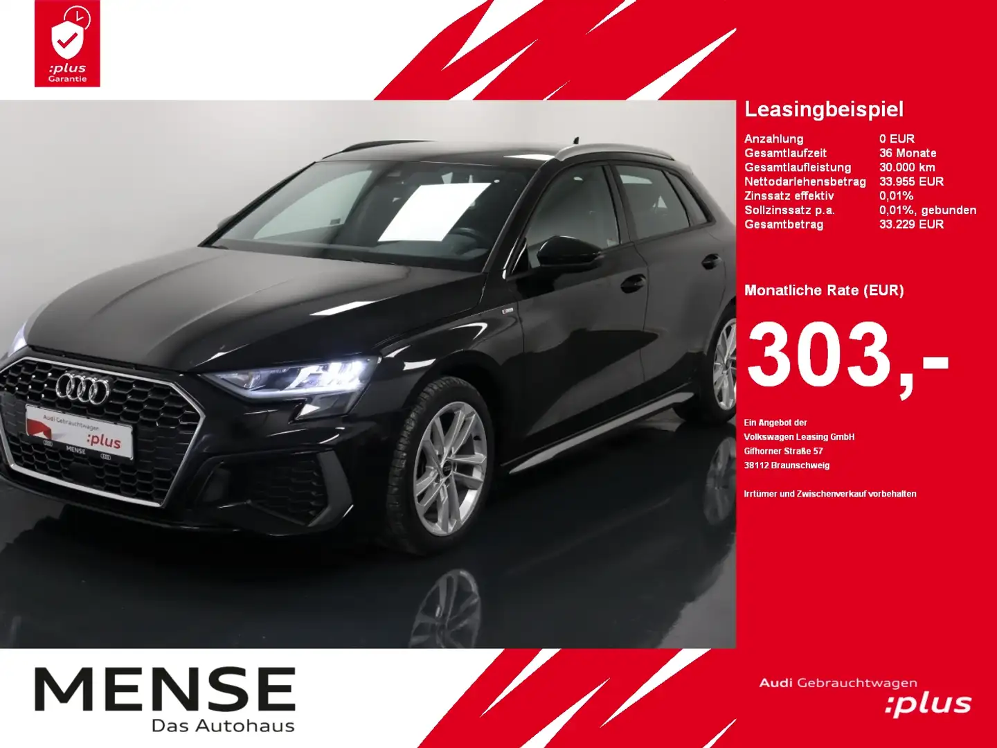 Audi A3 Sportback 35 TDI S tronic S line |FLA|CarPlay Schwarz - 1