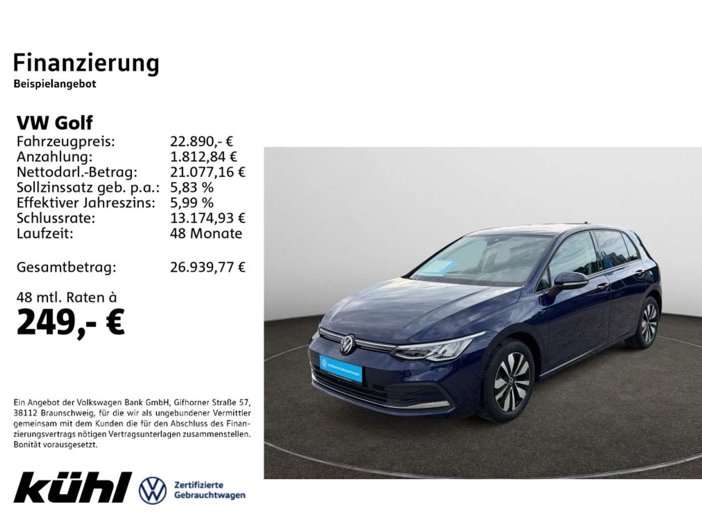 Volkswagen Golf nuo 395 €/ mėn Dyzelinas 2024m. Sedanas Automatinė
