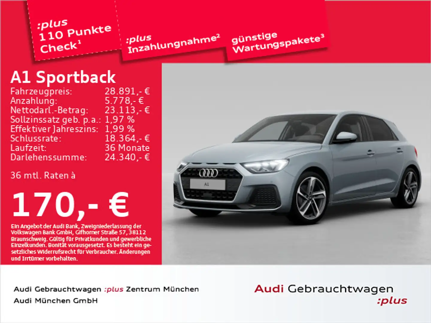 Audi A1 30 TFSI S tronic advanced ACC/Virtu Gris - 1