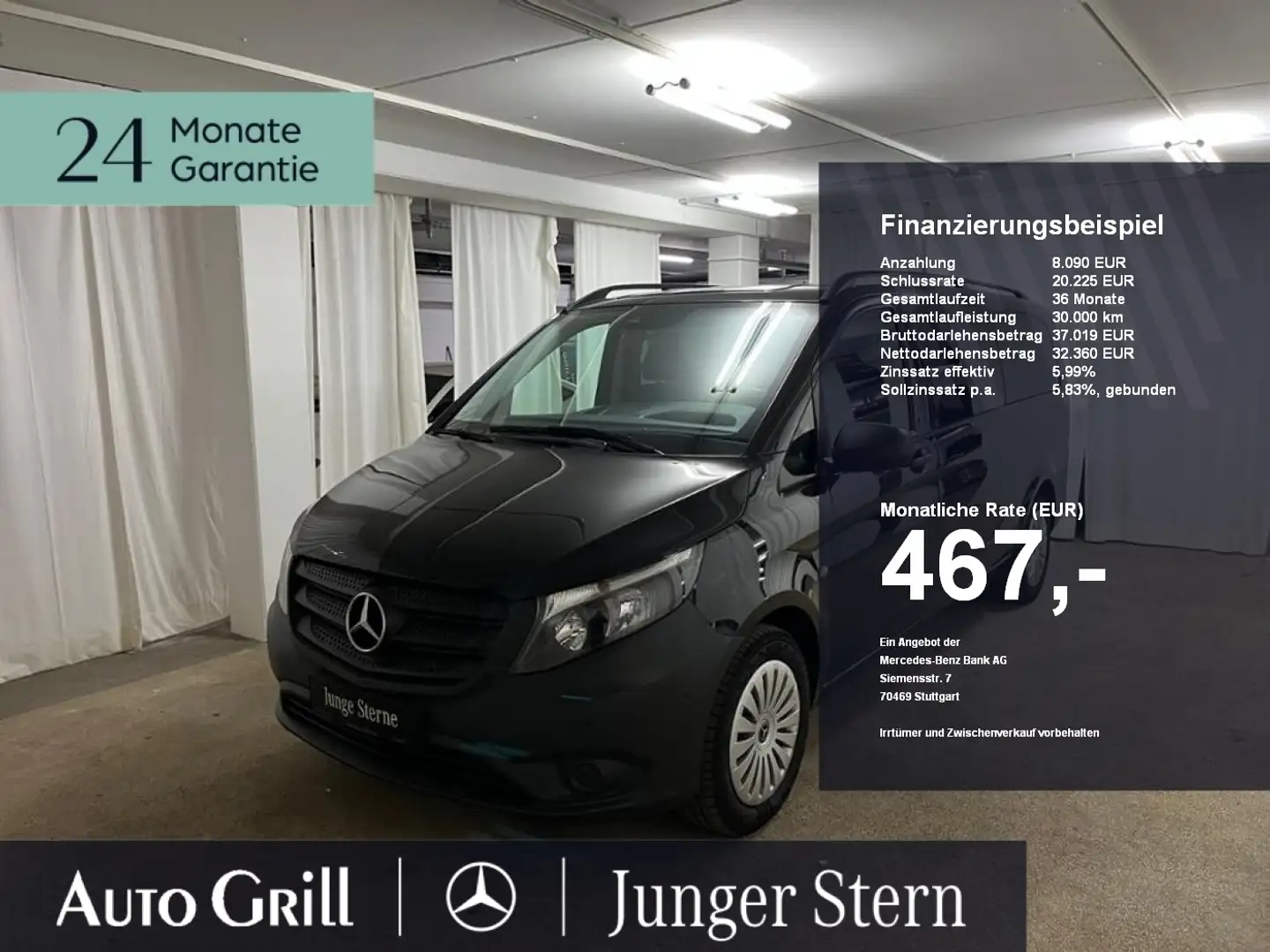 Mercedes-Benz Vito 116 CDI Tourer Pro XL 2xKlima AHK Navi DAB Zwart - 1