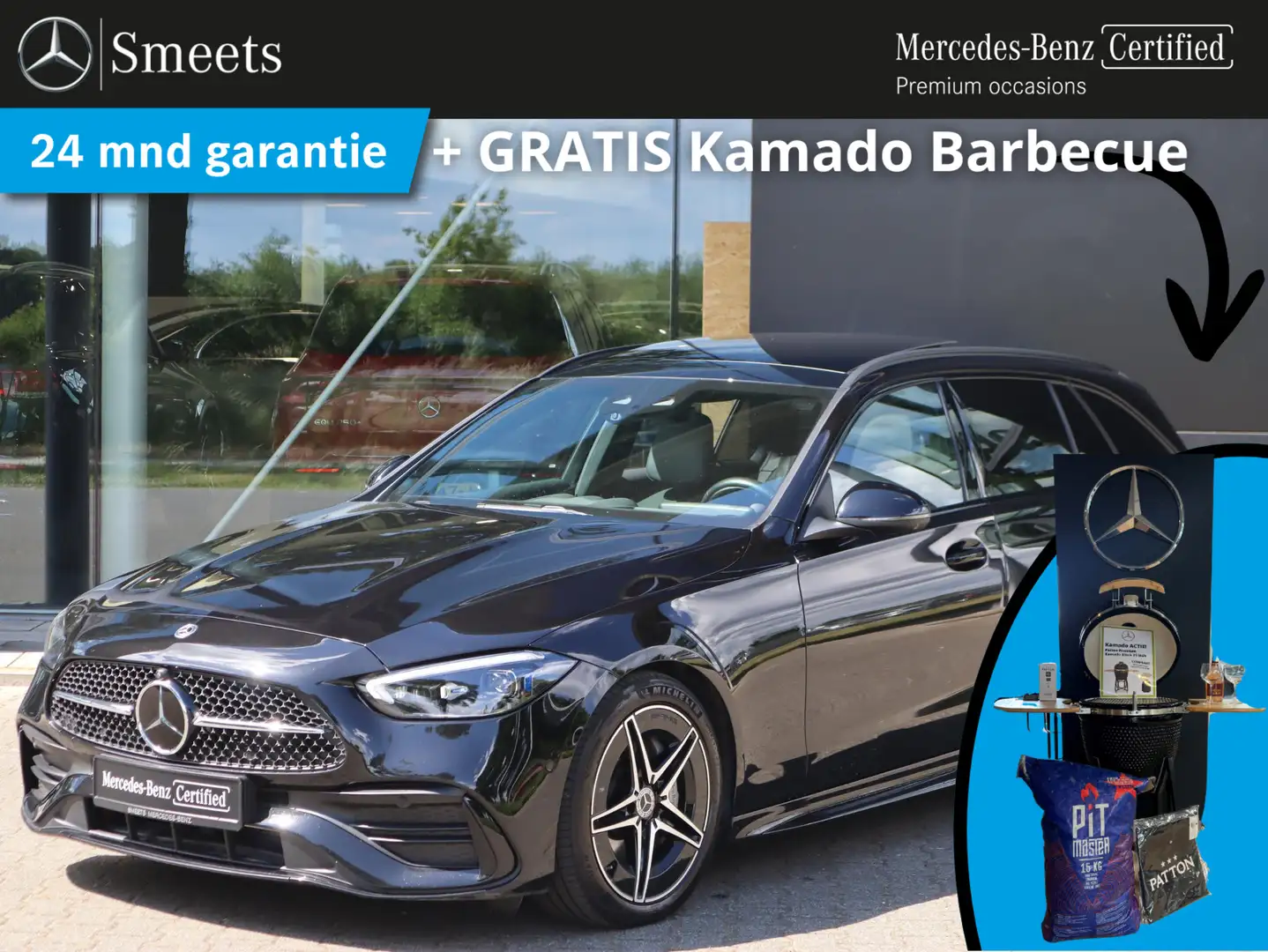 Mercedes-Benz C 180 Estate AMG Line | Panoramadak | 360 camera | HUD | Zwart - 1