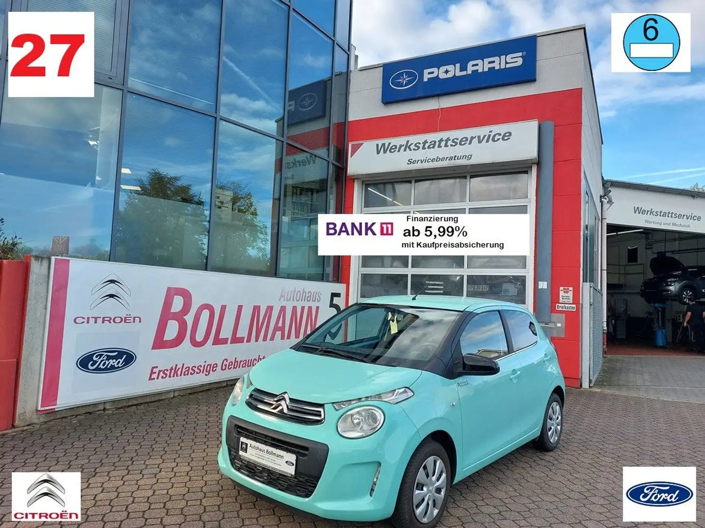 Citroen C1 Shine nur 18.412 KM! Vert - 1