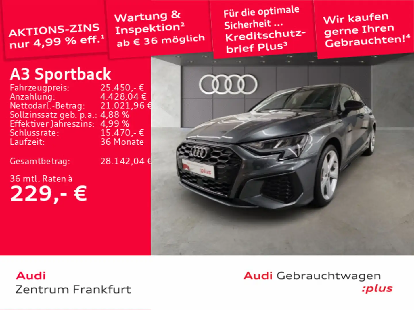Audi A3 45 TFSI e S tronic S line LED DAB T Grau - 1