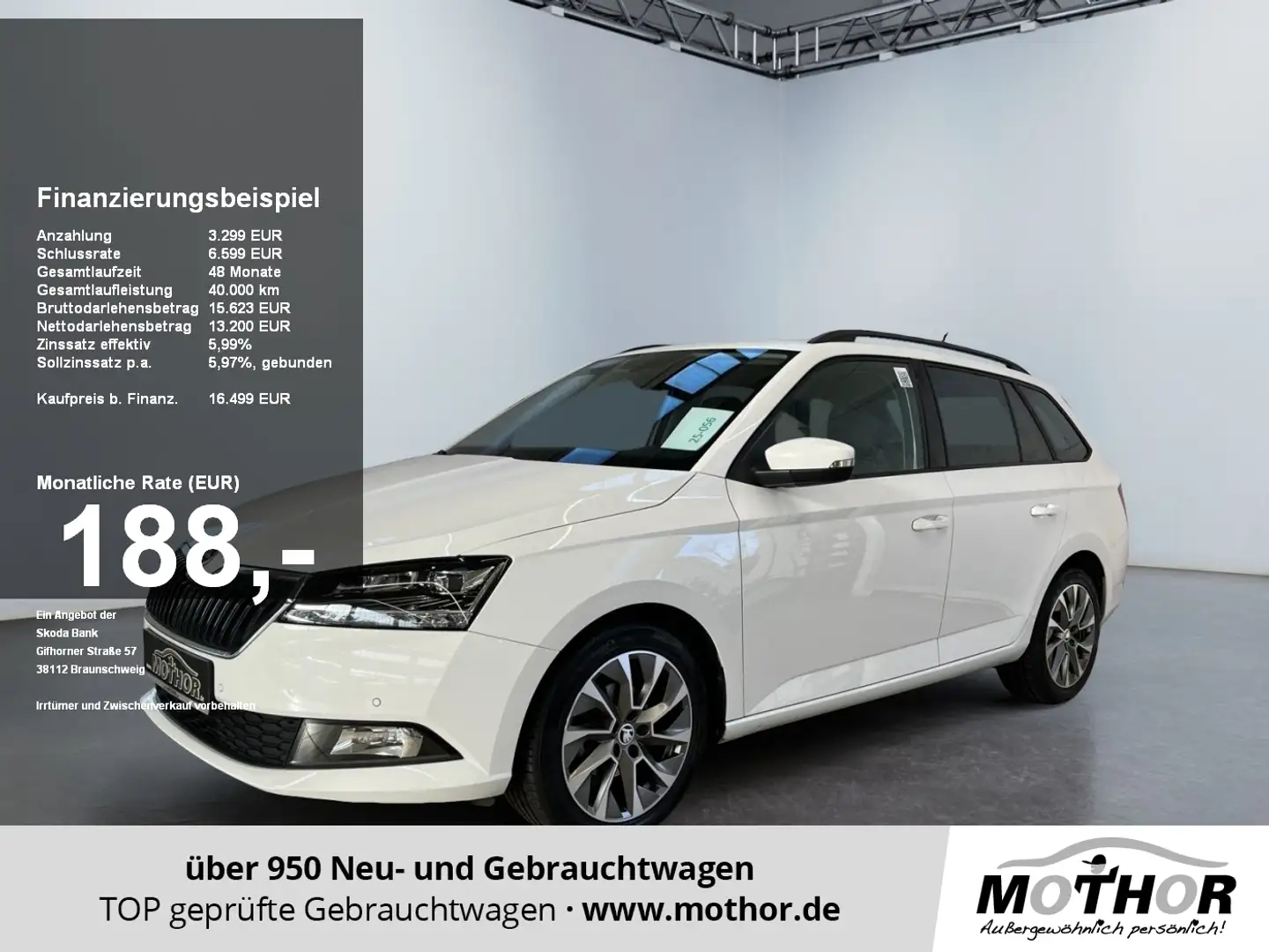 Skoda Fabia Combi Best of 1.0 TSI LED-Scheinwerfer Weiß - 1
