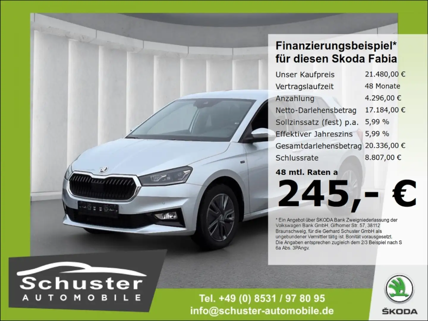 Skoda Fabia TOUR 1.0TSI*DSG LED Navi R-Kam digCock SHZ Silber - 1