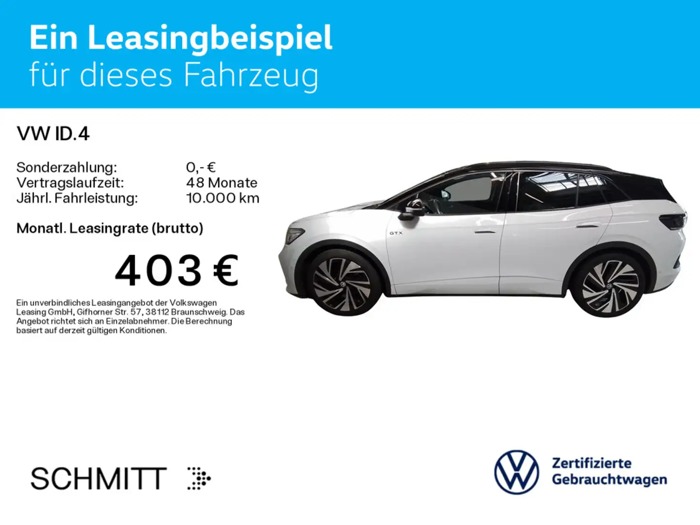 Volkswagen ID.4 GTX AKKU 99%*4M*PANO*AHK*SPORTPAKET*HUD*21Z Blanc - 2