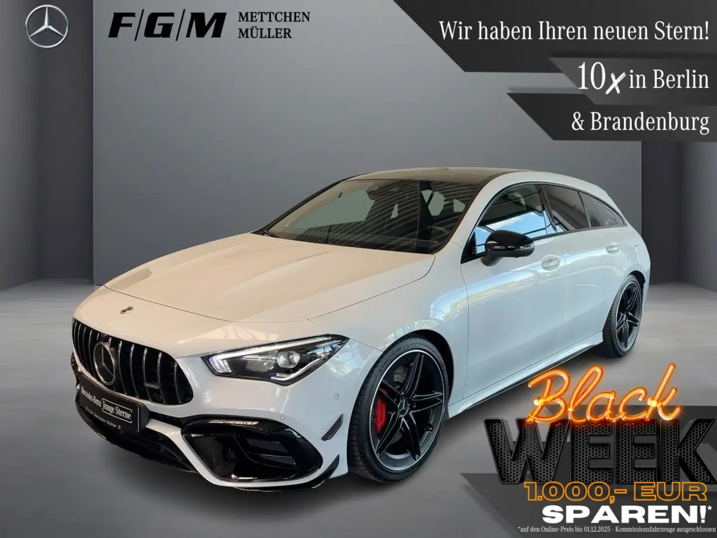 Mercedes-Benz CLA 45 AMG S SB Burm|S-Dach|TWA|360|Night|Pano Blanc - 1