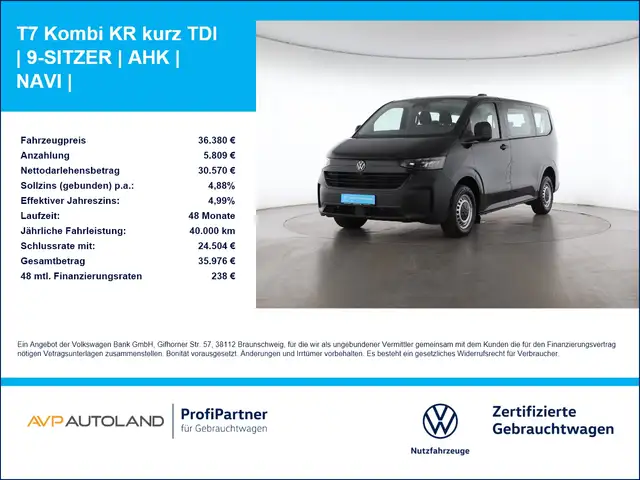 Volkswagen T7 Kombi KR kurz TDI | 9-SITZER | AHK | NAVI |