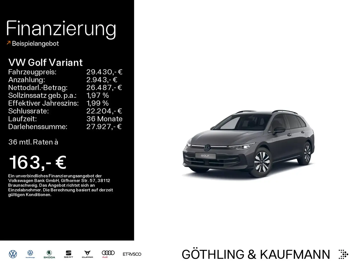 Volkswagen Golf Variant Golf VIII Variant 1.5 eTSI DSG GOAL*LED*AHK*KAME Grau - 1