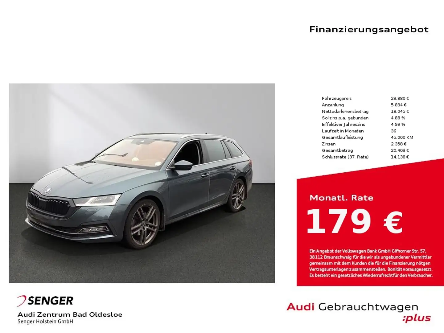 Skoda Octavia 2.0 TDI First Ed. DSG Matrix HuD CANTON Gris - 1