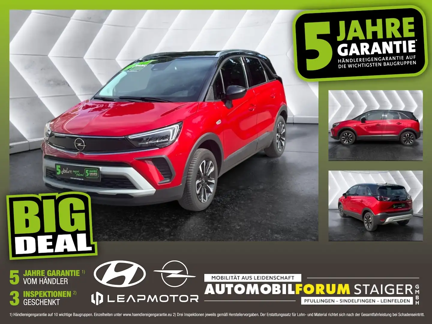 Opel Crossland 1.2 Turbo Elegance FLA Pano SpurH LM Rot - 1