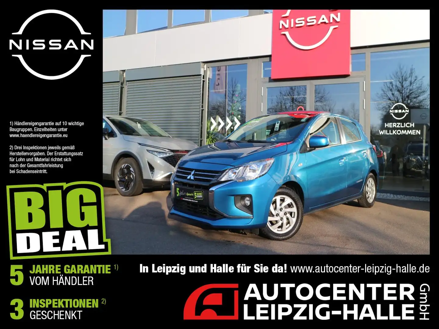 Mitsubishi Space Star 1.2 AutomatikTop SHZ Tempomat Klima Bleu - 1