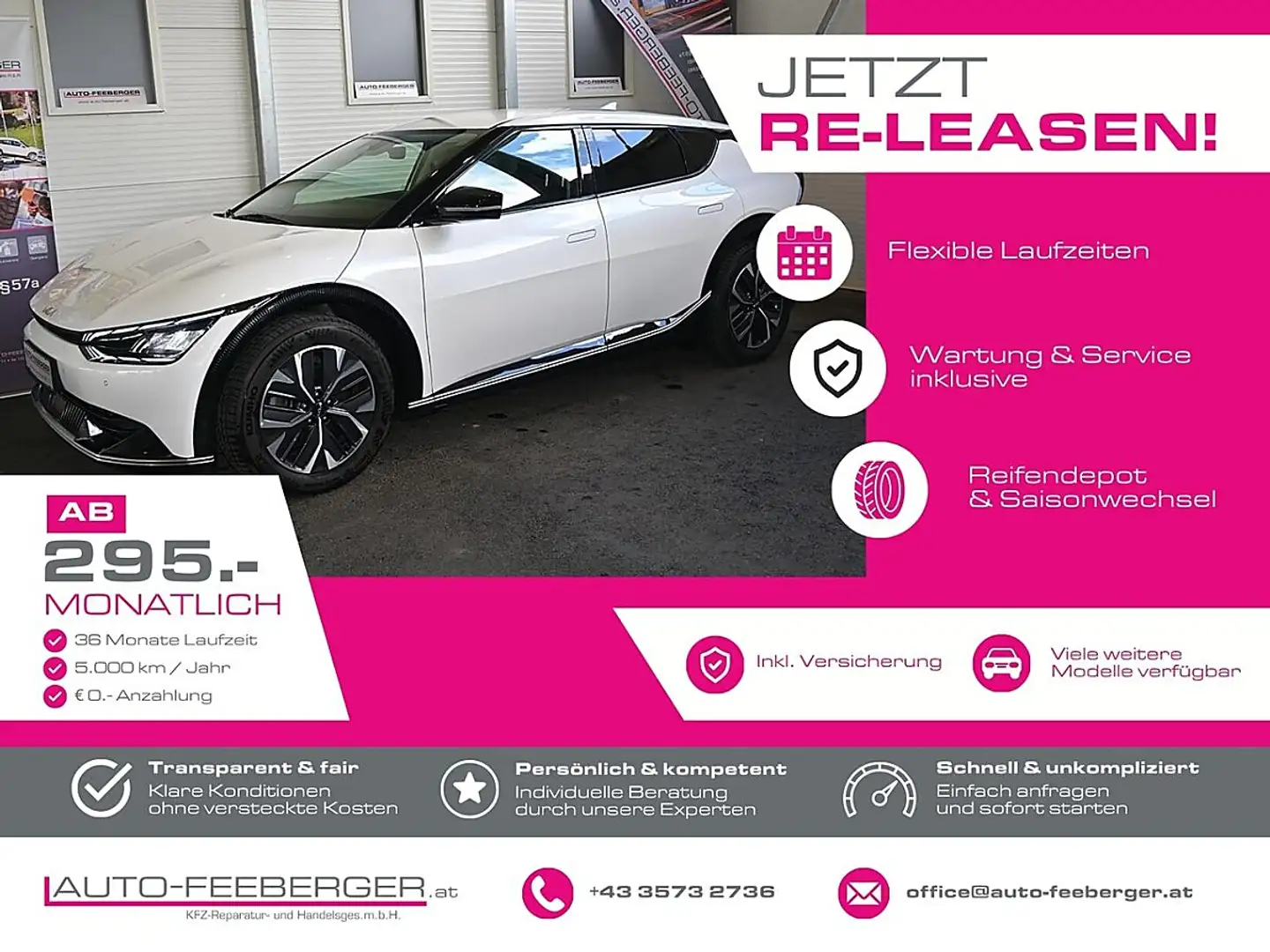 Kia EV6 77 kWh RWD Air Aut.; Leder, Totwinkel, LED, KES... Weiß - 1