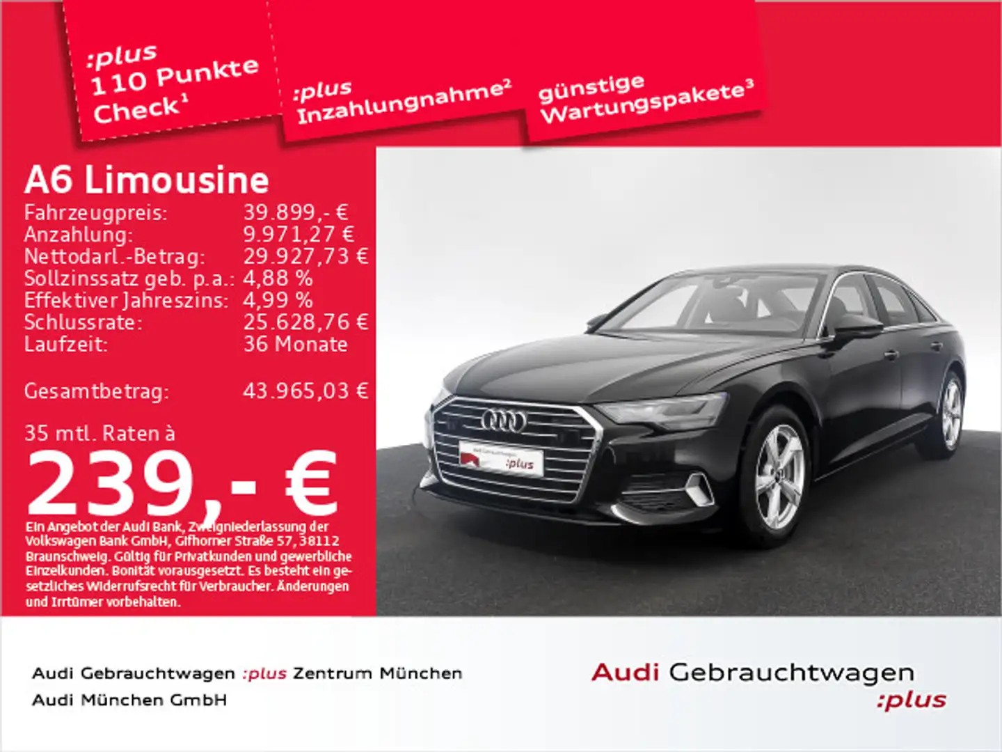 Audi A6 45 TFSI S tronic sport ACC/Navi+ Schwarz - 1