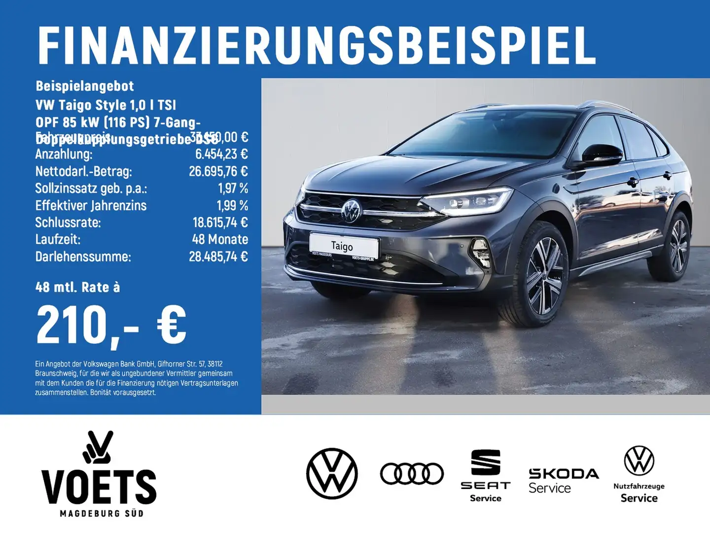 Volkswagen Taigo Style 1,0 l TSI OPF 85 kW (116 PS) 7-Gang-Doppe... Grau - 2
