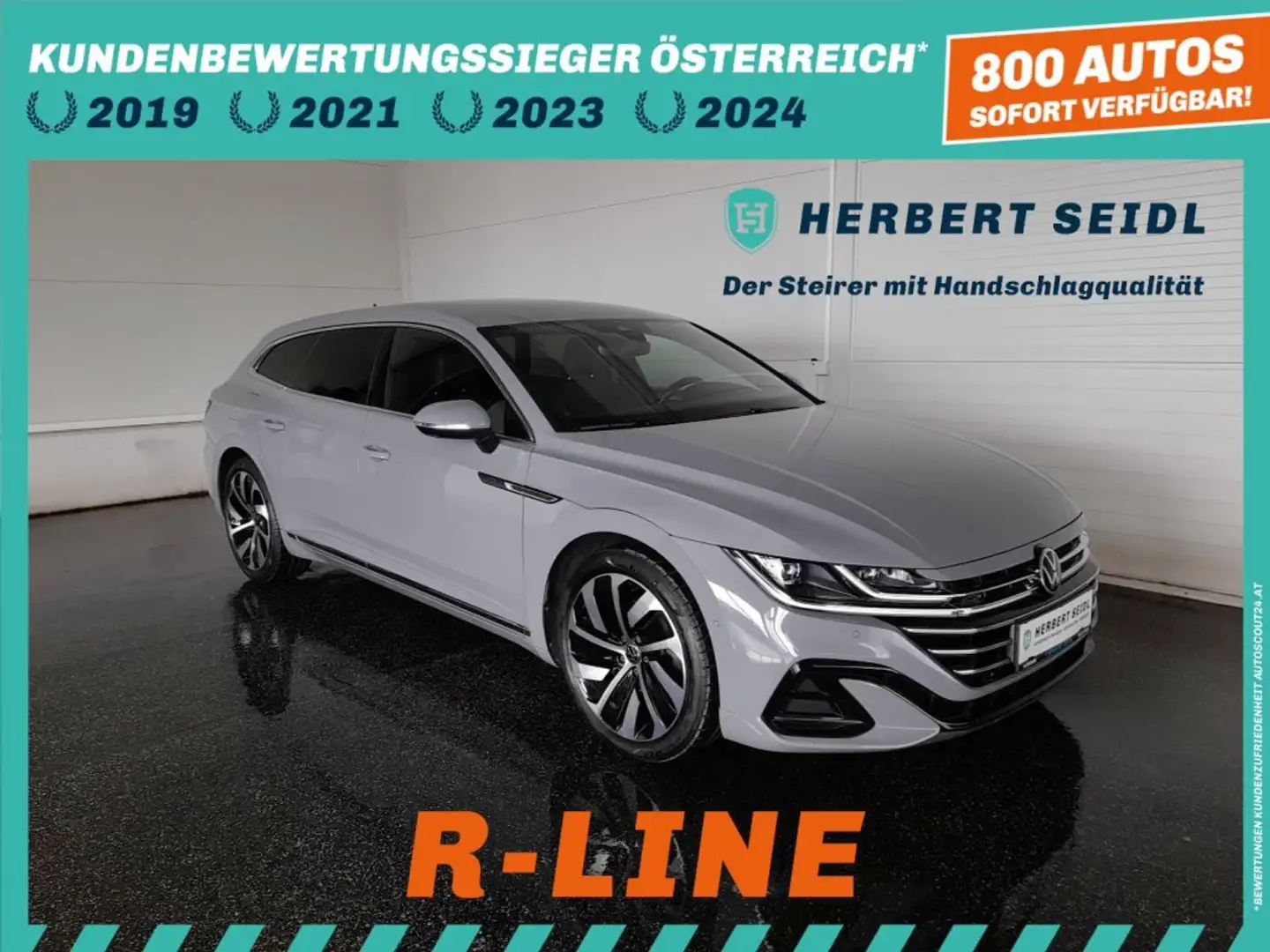 Volkswagen Arteon SB R-LINE 2,0 TDI DSG *IQ LIGHT-LED / 19 ZOLL / HEAD-UP / VIRTUELL / NAVI / ACC / 360° KAMERA / HARMAN KARDON SOUND* Grau - 1