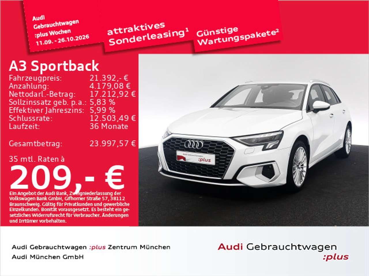 Audi A3 2022 — 30 TDI advanced ACC/LED/Navi+/PDC+