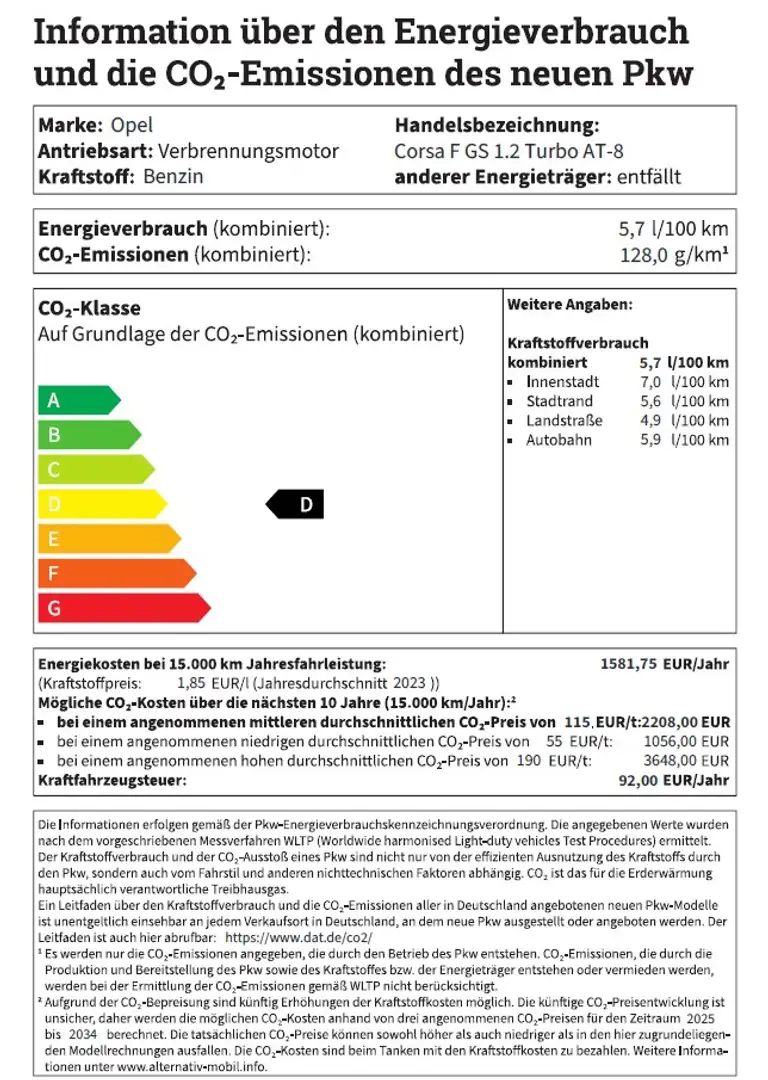 Opel Corsa 1.2 Direct Injection Turbo Automatik GS (F) Rouge - 2