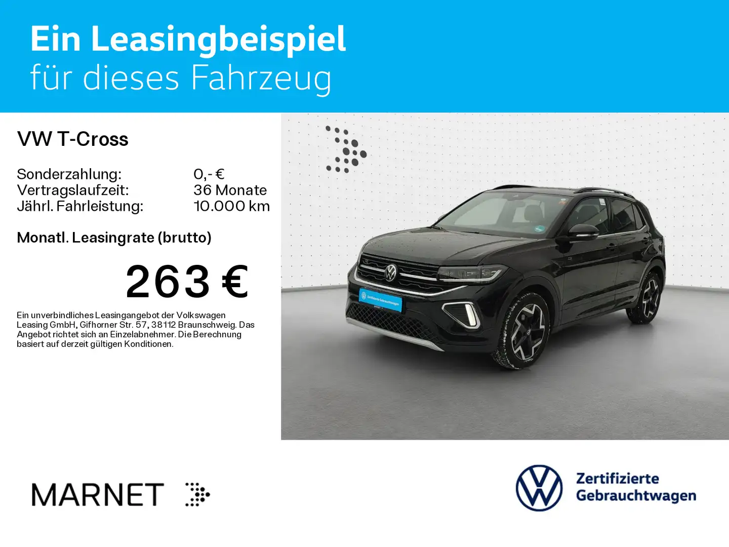 Volkswagen T-Cross 1.5 TSI DSG R-Line*Navi*AHK*IQ-Light*IQ- Schwarz - 2