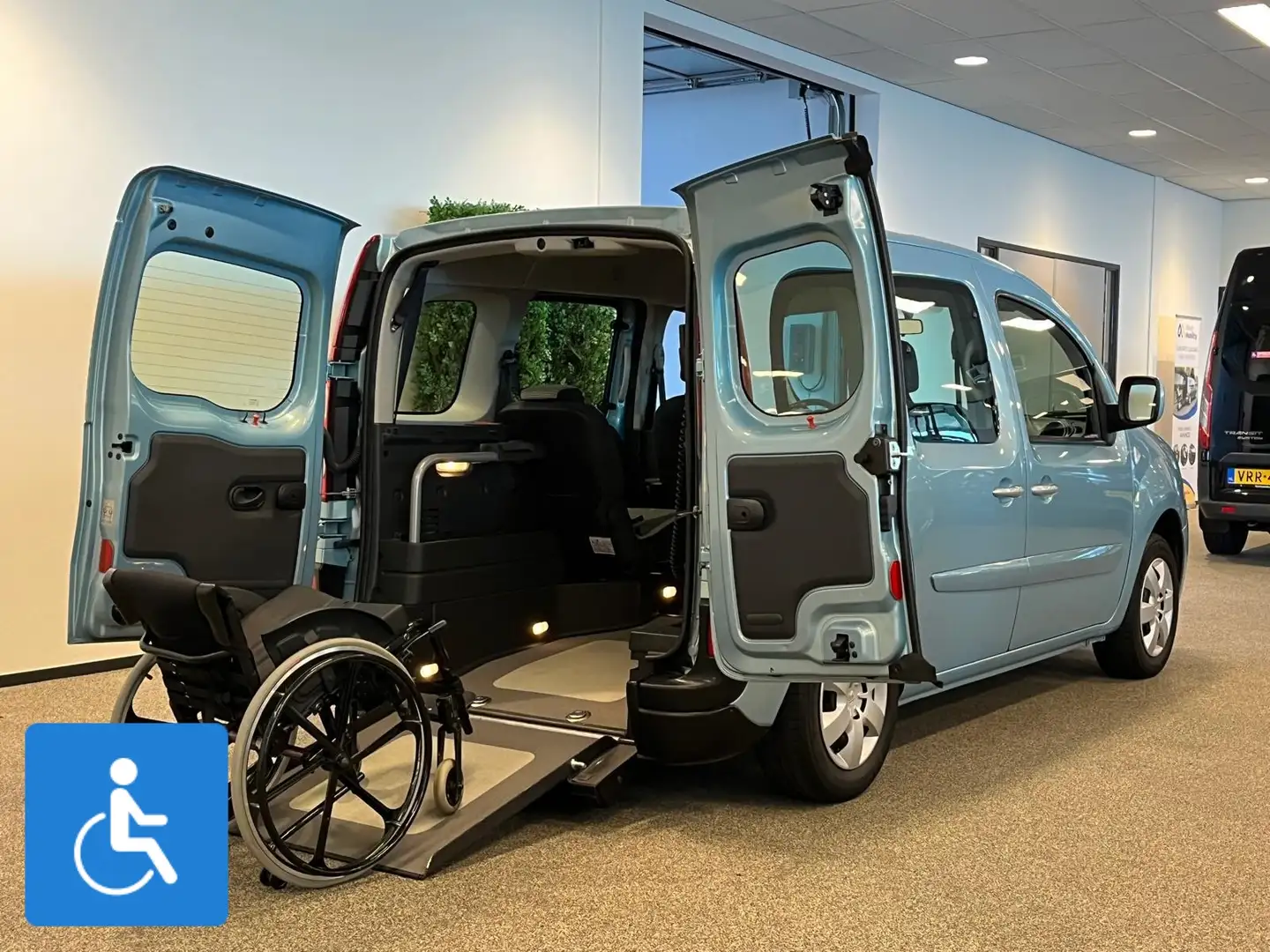Renault Kangoo Rolstoelauto 3+1 incl. luchtvering Bleu - 2