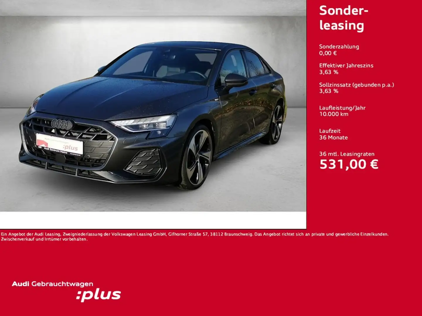 Audi A3 Limousine S line 35 TFSI S tronic *ACC*AHK* Grau - 1