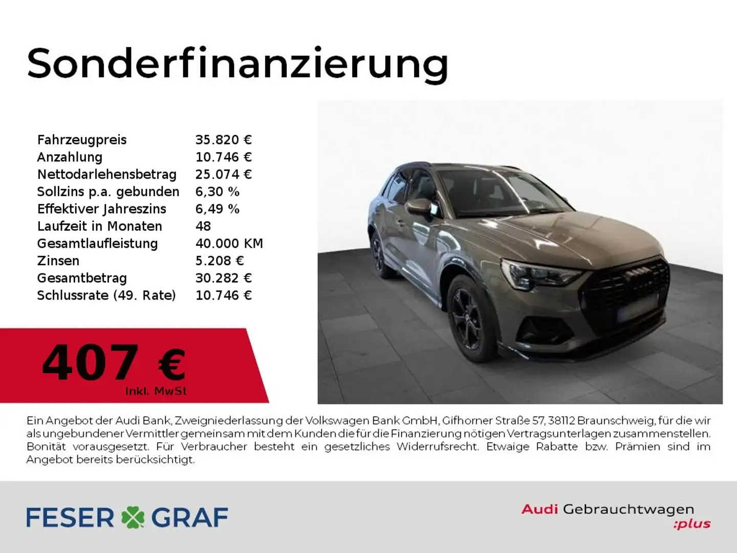 Audi Q3 35 TDI S line Int Navi,Leder,AHK Grau - 1