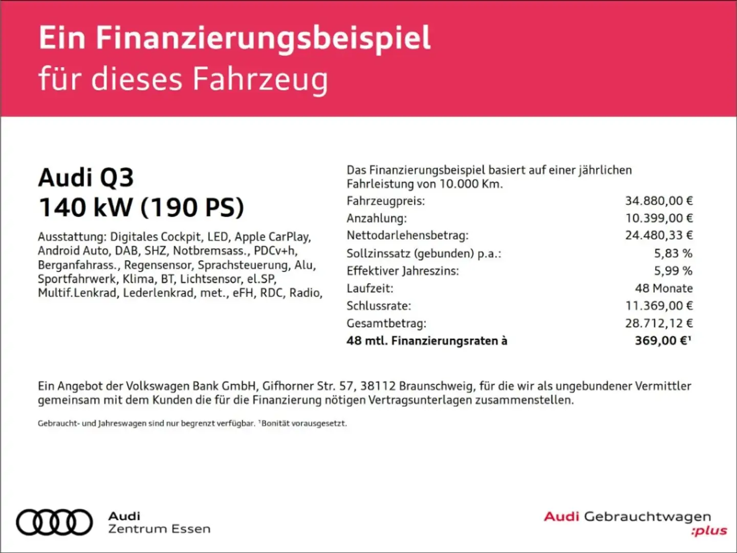 Audi Q3 Sportback 40 TFSI quattro S-TRONIC LED APP SHZ   P Schwarz - 2