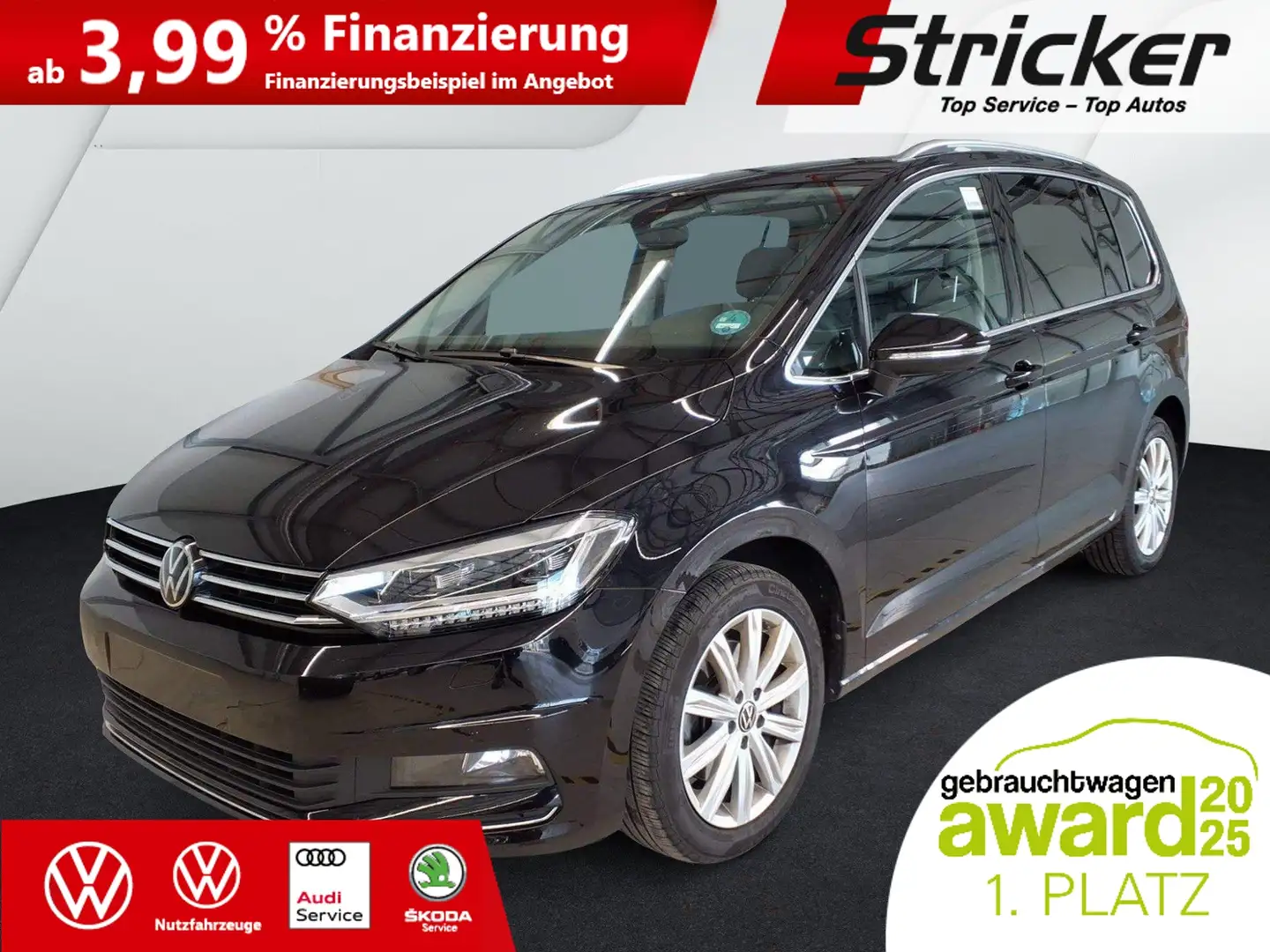 Volkswagen Touran Highline 2.0TDI DSG 353,-ohne Anzahlung AHK 7-Sit Schwarz - 2