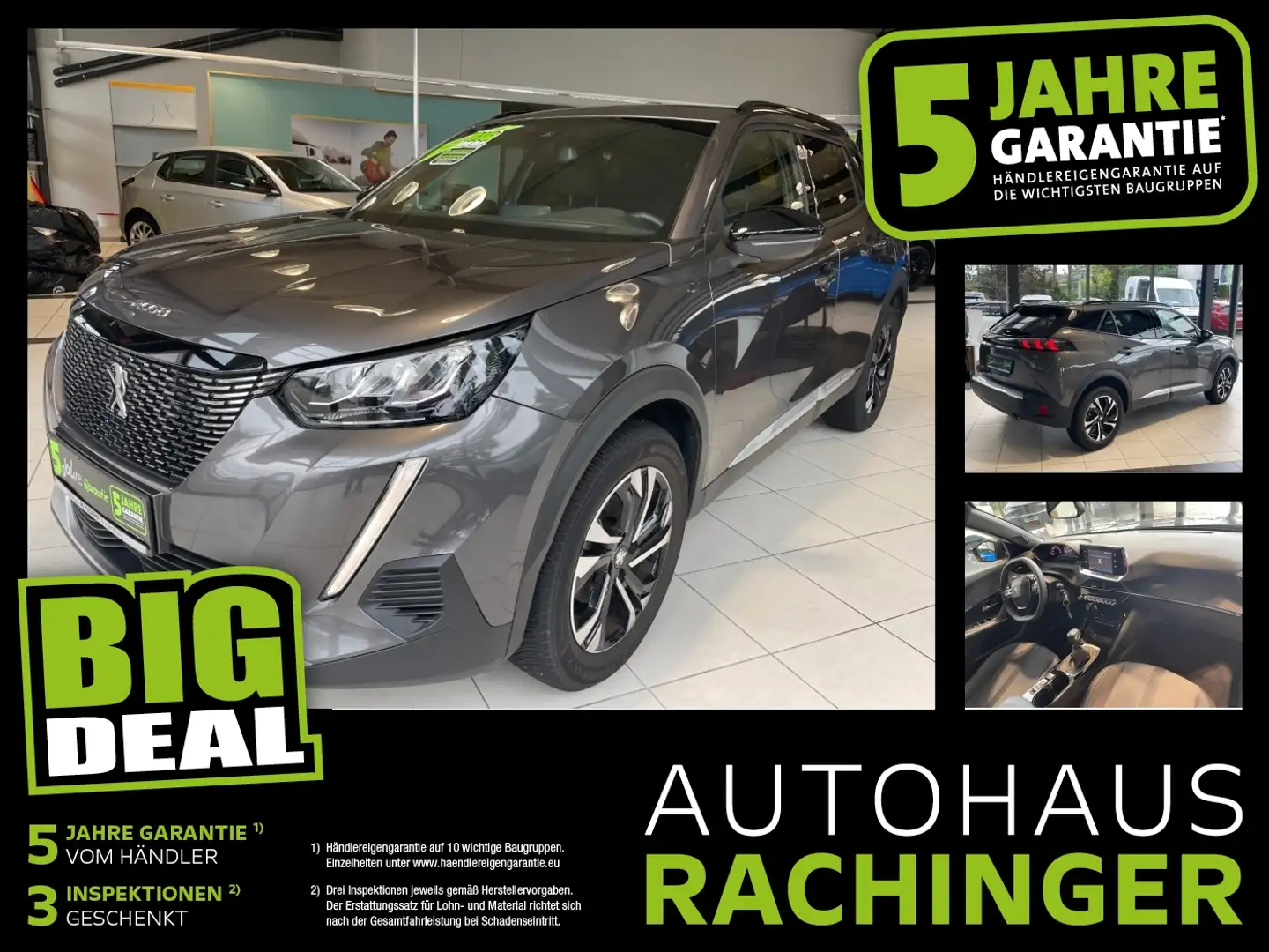 Peugeot 2008 1.2 PureTech 100 Allure FIN ab2,99%+Navi+SHZ Grau - 1