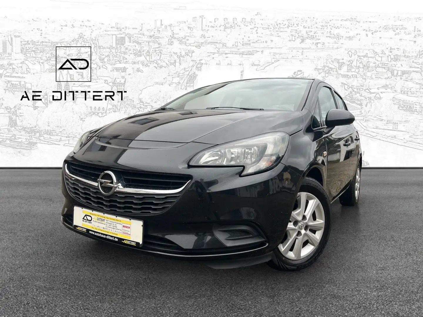 Opel Corsa E Edition+BT+Temp+ Schwarz - 1