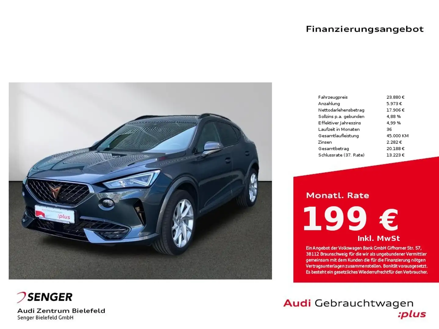CUPRA Formentor 2.0 TDI 4x4 CarPlay LED AHK Seat Con. Grau - 1