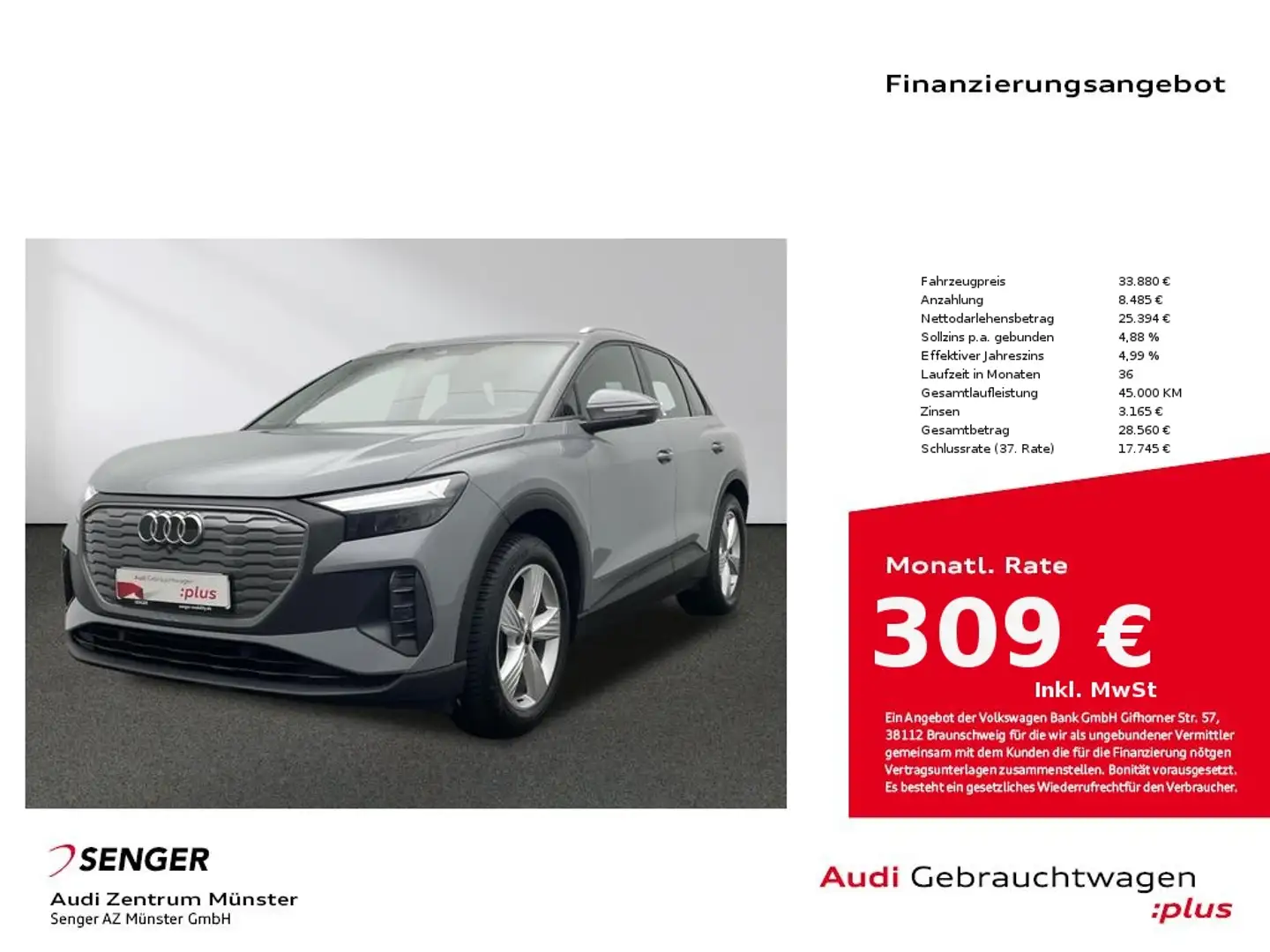 Audi Q4 e-tron 35 MMI Navi LED Kamera Standheizung Gris - 1