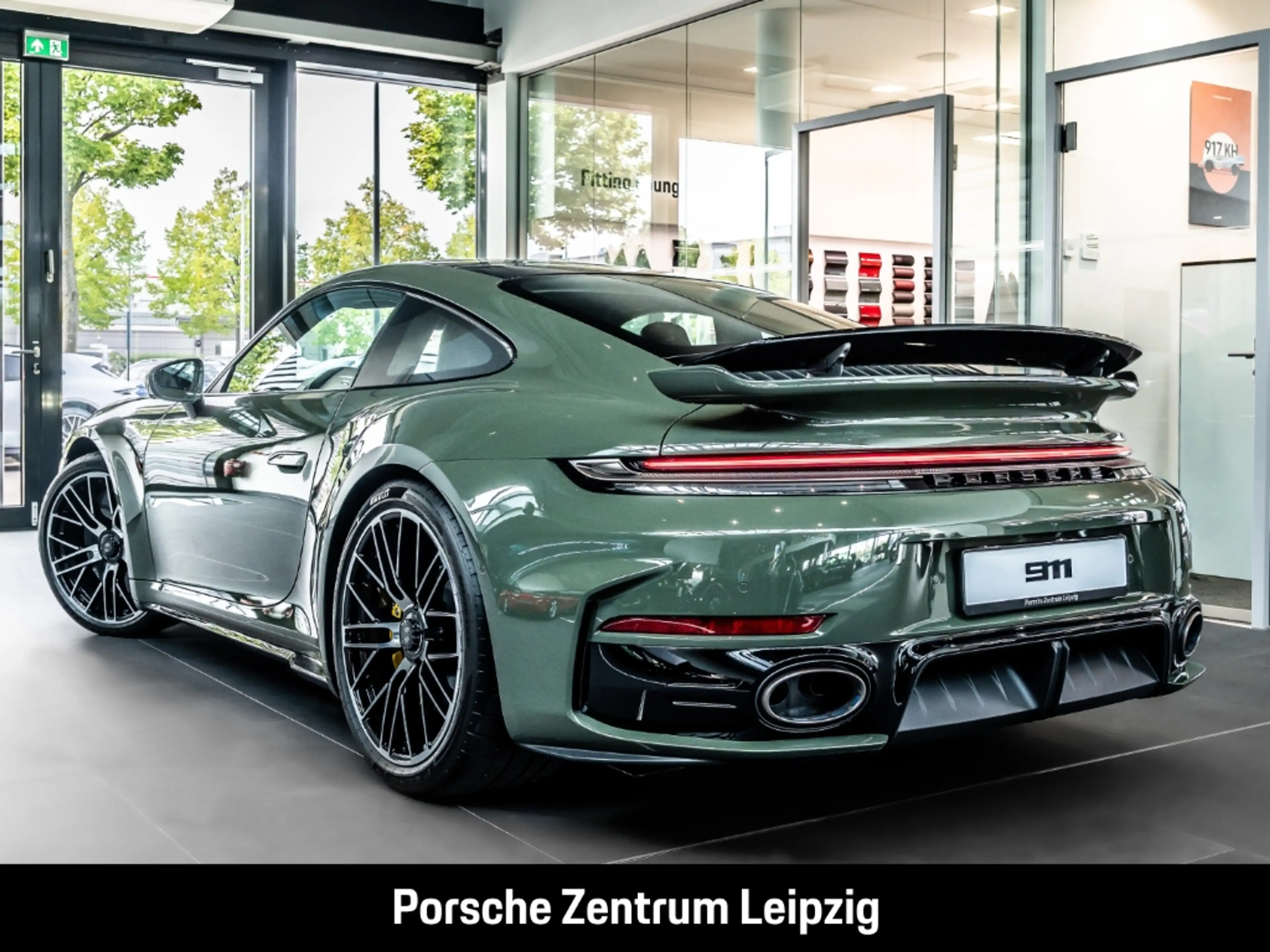 Porsche 992 911 Turbo S PTS schwarzolive! Burmester — photo 3