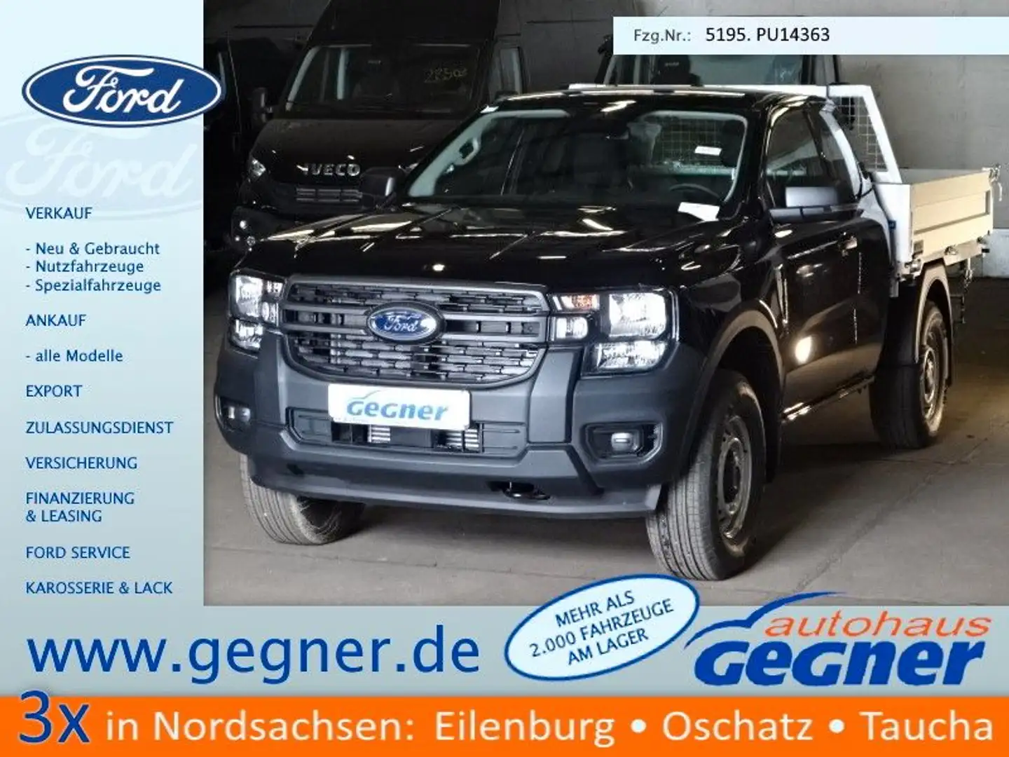 Ford Ranger 2.0 TDCI XL EXtraKab 3-S.-Kipper  AHK WiP Black - 1