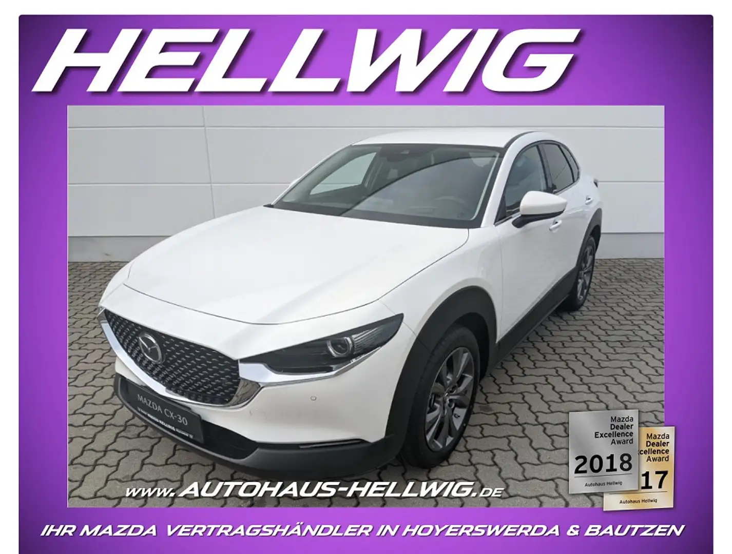 Mazda CX-30 2.0l Skyactiv-X Selection AHK Design-Paket Matrix- Weiß - 1