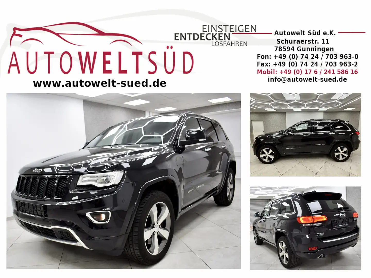 Jeep Grand Cherokee 3.0 CRDI 4x4 Overland Pano BelSi Air ACC Rcam Schwarz - 1