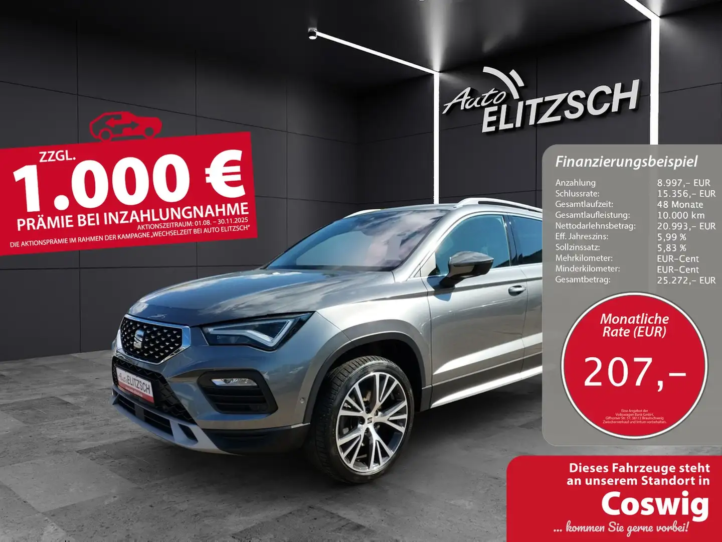 SEAT Ateca TSI Xperience DSG 4Drive LED Navi AID ACC RFK SH Grau - 1
