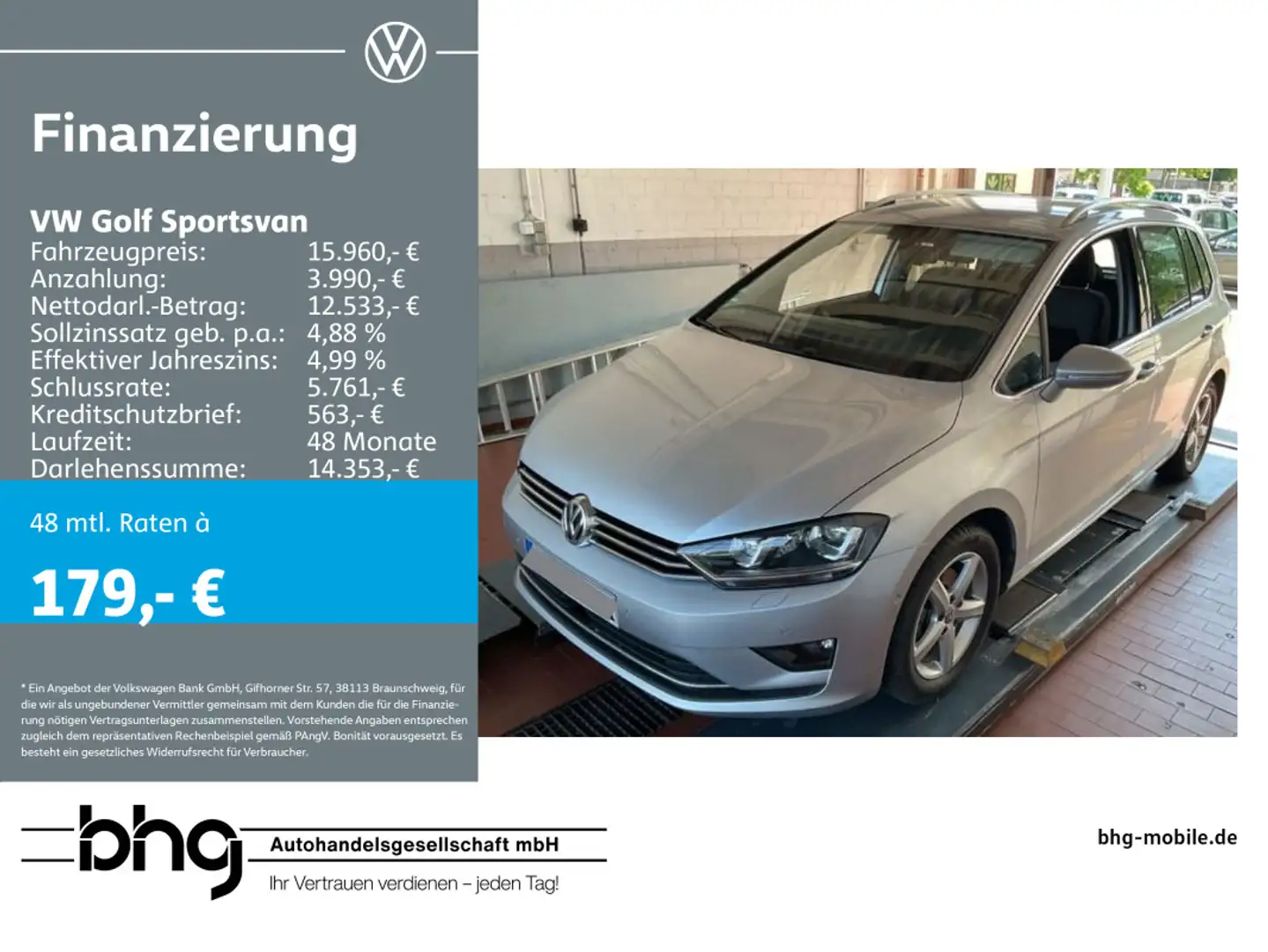 Volkswagen Golf Sportsvan 1.4 TSI (BlueMotion Technology) H Silber - 1