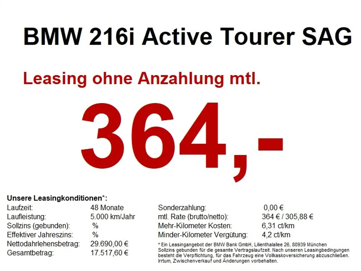 BMW 216 i Active Tourer SAG M Sport LED+/K-ZUG/SH/CAM Weiß - 1
