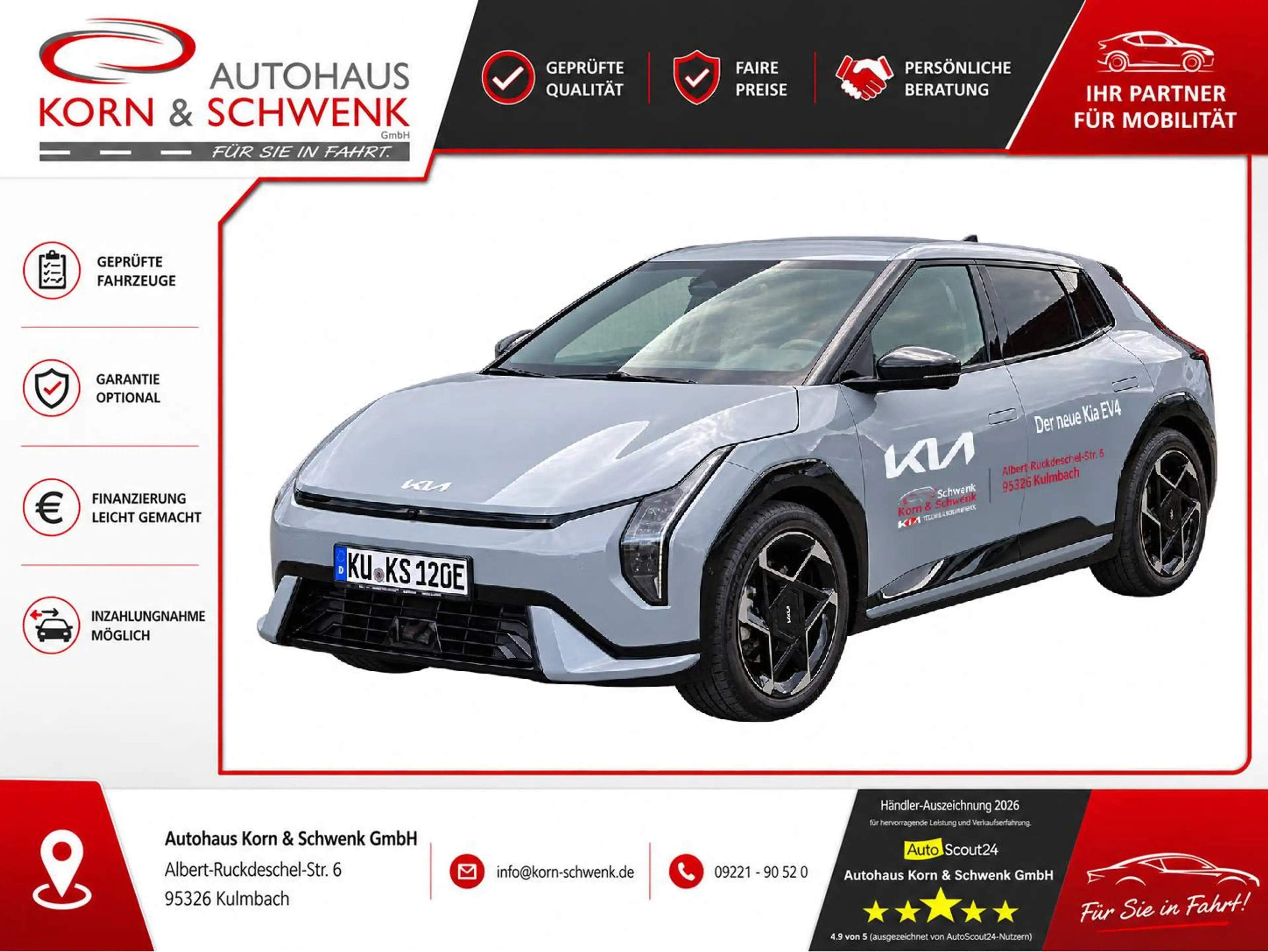 Kia EV4 150 kW GT-Line #360Kamera #HeadUp-Display #Leder