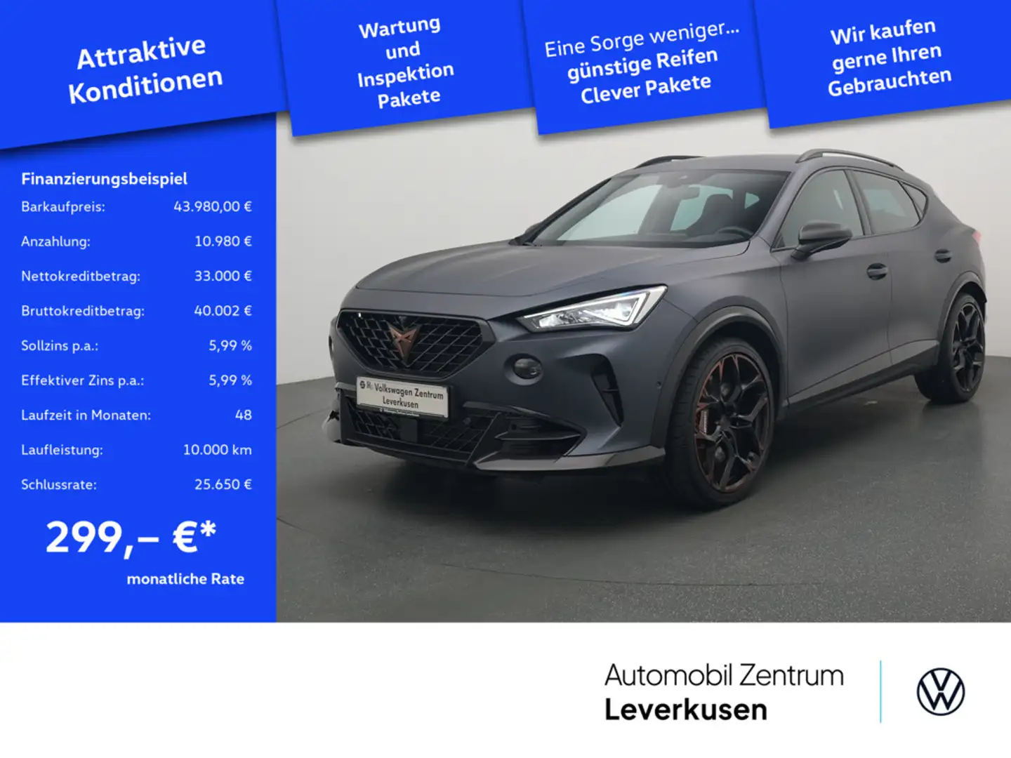CUPRA Formentor VZ5 4D DSG LEDER KAM 360° NAVI ACC Gris - 1